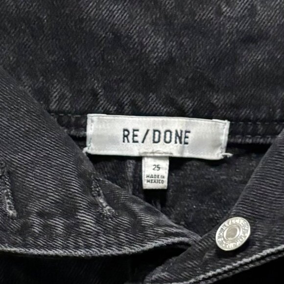 Re/Done 80s Fold Over High-Rise Jeans Vintage Noir Size 25 - Picture 7 of 8